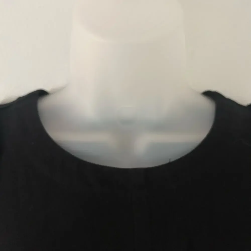 Madewell Women's Crew Neck Puff-Sleeve Relaxed Casual Tee Top Black XXS New
